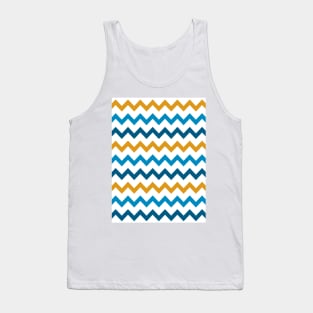 Goldenrod, Cerulean, Aegean Blue Chevron Tank Top